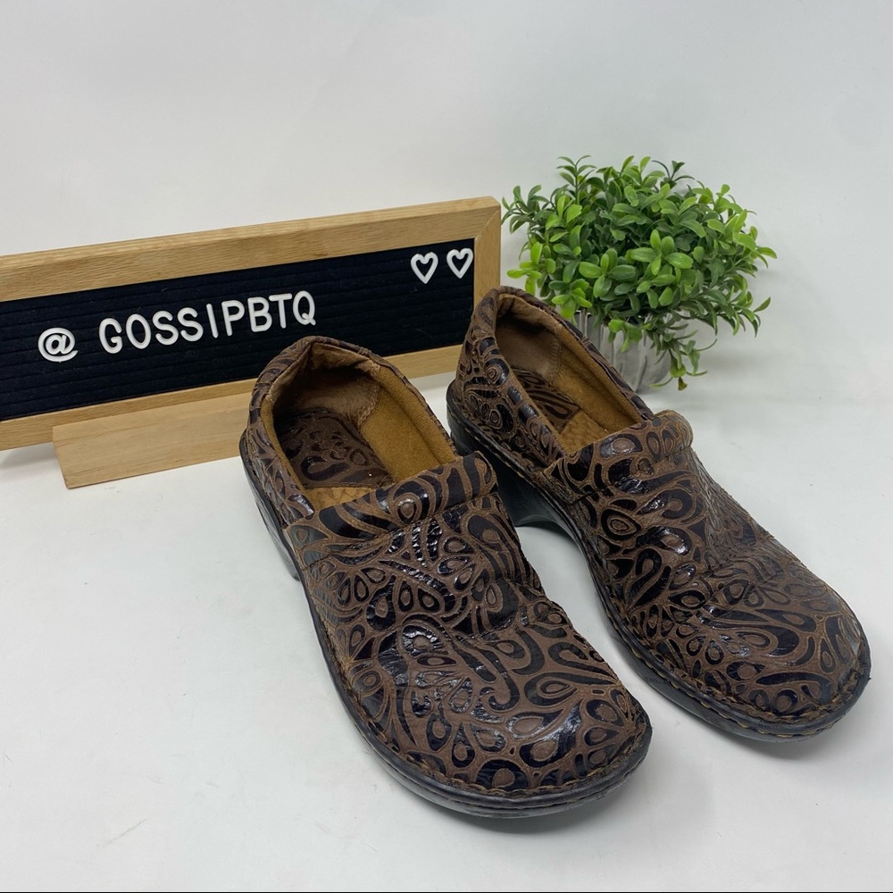 B.O.C. Born Embossed Clogs Size 7